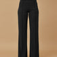 Metal Button Decor High Waist Casual Straight Leg Work Pants