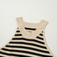 Black Stripe Crew Neck Slim Fit Sweater Vest