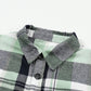 Green Plaid Button Up Patch Pocket Shirt