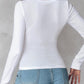 U Neck Long Sleeve Built In Bra Shirt Casual Seamless Slim Fit Top
