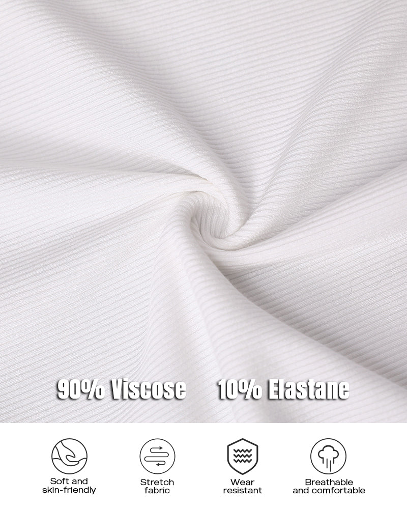 U Neck Long Sleeve Built In Bra Shirt Casual Seamless Slim Fit Top