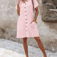 Buttoned Pocket Design Casual Shirt Dress