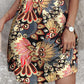 Peacock Feather Print Hollow Out Casual Dress