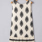 Beige Geometric Printed Sleeveless Hollowed Bowknot Back Mini Dress