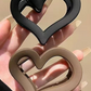 Black Cutout Heart Shape Frosted Small Hair Clip