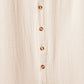 Apricot Crinkled Buttons Maxi Beach Dress with Slits