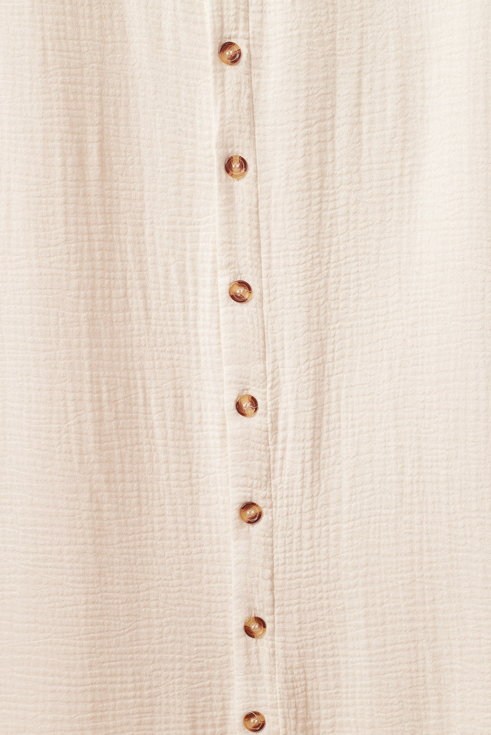 Apricot Crinkled Buttons Maxi Beach Dress with Slits