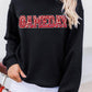 Black Sequined GAME DAY Rugby Football Season Sweatshirt