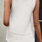 White U Neck Eyelet Accent Sweater Vest