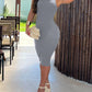 O neck Sleeveless Ribbed Bodycon Dress