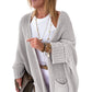 Gray Oversized Fold Over Sleeve Sweater Cardigan