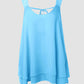 Love Heart Pattern Contrast Lace Layered Chiffon Tank Top
