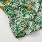 Green Flower Print Flutter Sleeve V Neck Sashed Ruffled Mini Dress