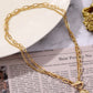 Gold Plated Vintage Carved Coin Pendant Chain Necklace
