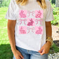 White Bunny Bowknot Graphic Easter Fashion T Shirt