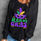 Black Heat Transfer MARDI GRAS Mask Printed Sweatshirt