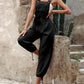 Pocket Design Drawstring Suspender Jumpsuit