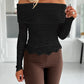 Lace Off the Shoulder Slim Fit Sleeveless Casual Top