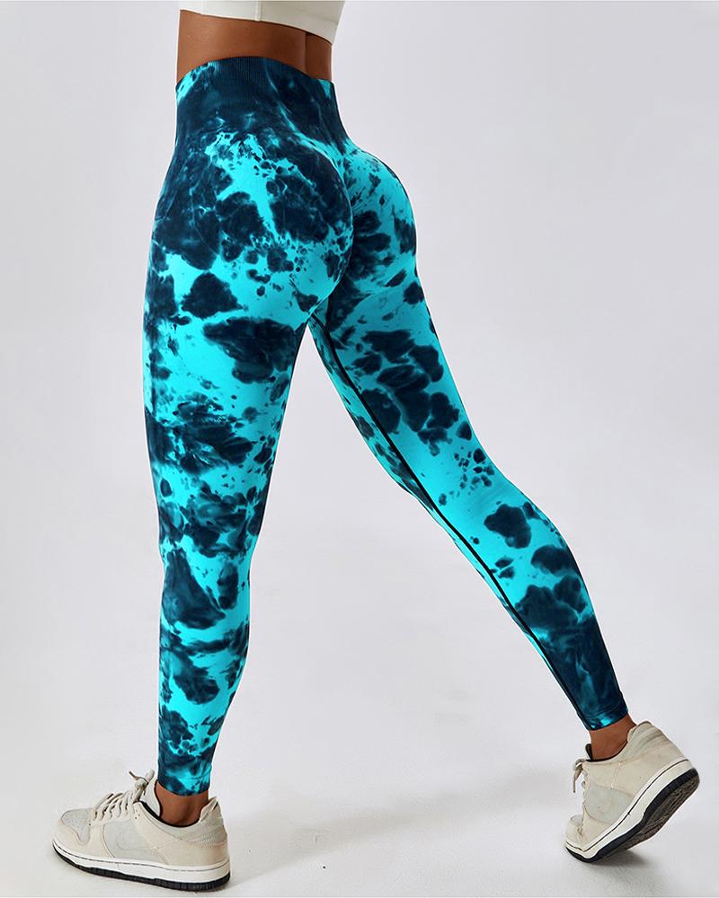 Seamless Butt Lift High Waist Tie Dye Yoga Pants Workout Leggings