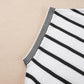White Stripe Knitted Bat Sleeve T Shirt