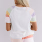 White Rainbow Striped T Shirt and Shorts Set