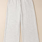 Light Grey Cross-Waist Wide Leg Lounge Pants