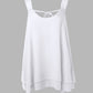 Love Heart Pattern Contrast Lace Layered Chiffon Tank Top