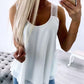 Love Heart Pattern Contrast Lace Layered Chiffon Tank Top