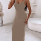 Spaghetti Strap U Neck Casual Maxi Dresses Slim Fit Cami Dress Party Club Bodycon Dress