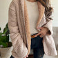 Colorblock Open Front Pocket Design Hooded Reversible Fleece Teddy Coat