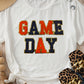 White Glitter GAME DAY Rugby Football Season Round Neck T Shirt