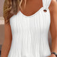 Eyelet V Neck Textured Tank Top