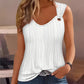 Eyelet V Neck Textured Tank Top