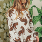 White Lively Tiger Print Casual Sweatshirt