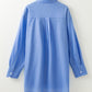 Blue Boyfriend Chest Pocket Tunic Shirt