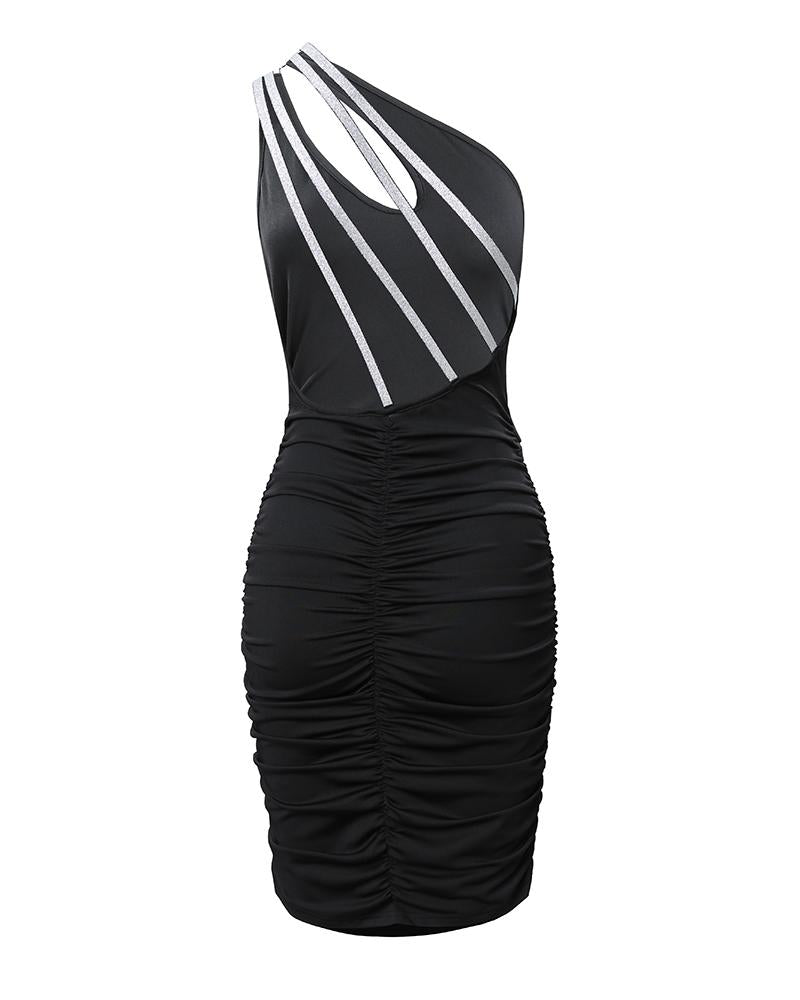 Cutout One Shoulder Backless Party Dress