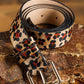 Camel Western Leopard Print PU Leather Wide Waist Belt