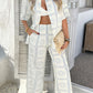 Beige Astra Print Half Sleeve Shirt and Pants Set