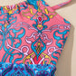 Blue Geometric Print Hollow Out Knotted Waist One Piece Swimsuit