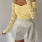 Lace Criss Cross Wrap Ruched Long Sleeve Bodysuit Casual Slim Fit Off Shoulder Shirt