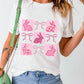 White Bunny Bowknot Graphic Easter Fashion T Shirt