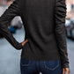 Black Buttoned Puff Long Sleeve Sheath Top