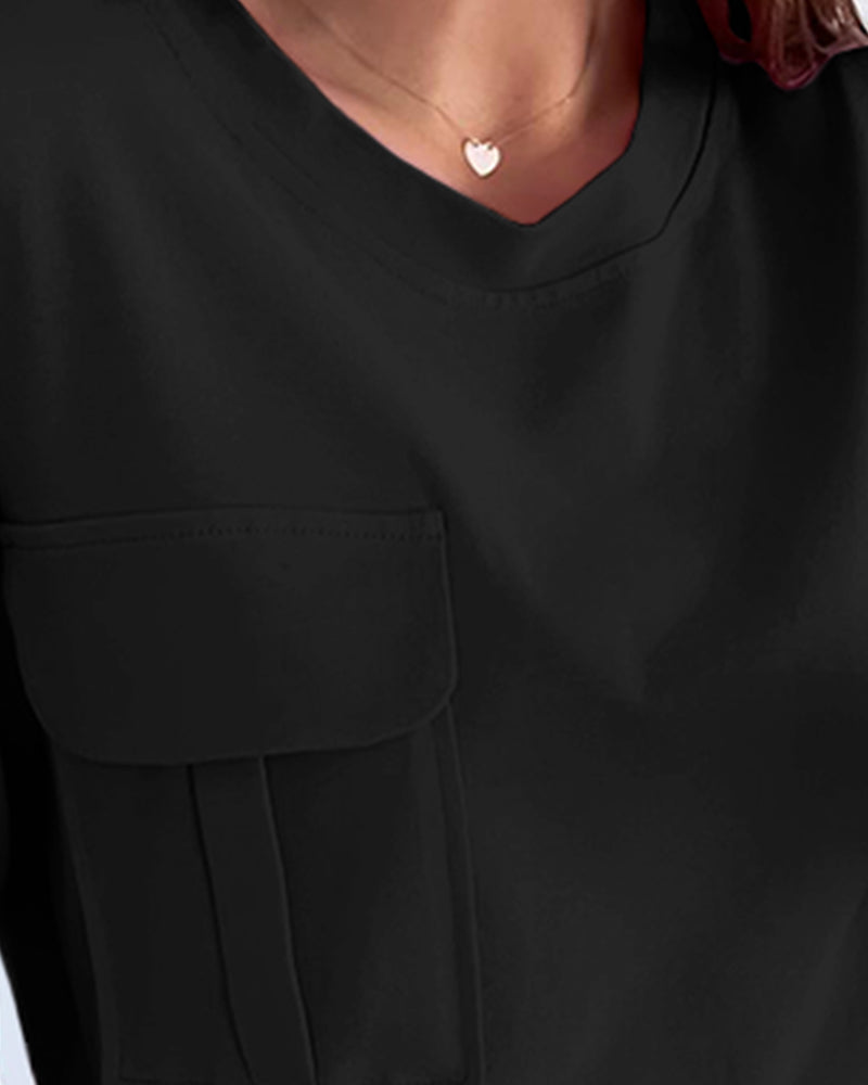 Pocket Design Round Neck T shirt