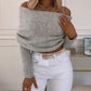 Off Shoulder Crisscross Wrap Knit Sweater