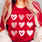 Red Diverse Heart Printed Crewneck Valentines Tee