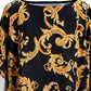 Colorblock Baroque Print Batwing Sleeve Top