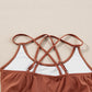 Mineral Red Drawstring Tummy Control Mix-and-match 2pcs Tankini Swimsuit