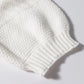 White Multicolor Stitch Detail Cable Knit Short Sleeve Sweater
