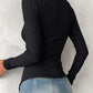 V Neck Overlap Asymmetrical Long Sleeve Top