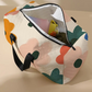 White Flower Print Quilted Large Duffel Bag